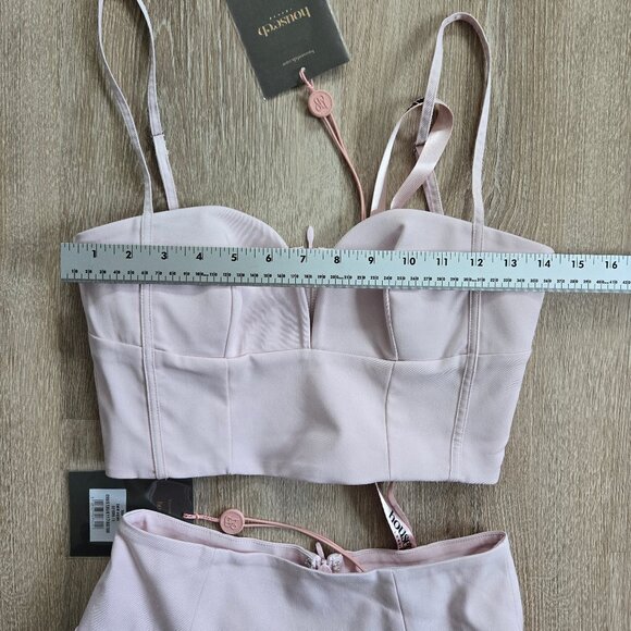 House of CB Pabla Bralette Top & Rita Midi Skirt Set Pink Small New With Tags - Picture 6 of 16